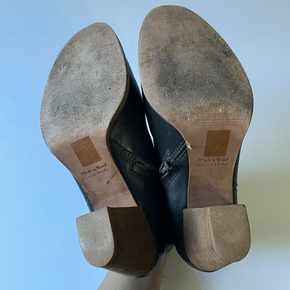 MADEWELL The Billie Boot Bootie Ankle Boot Black Leather Stacked Heel Size 8 - Picture 8 of 12